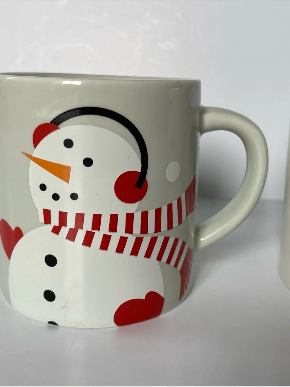 Crate & Barrel Holiday Mug Joan Anderson Reindeer Christmas Tree Snowman 3” Cup